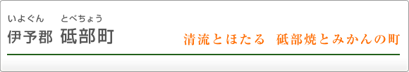 伊予郡砥部町 清流とほたる 砥部焼とみかんの町